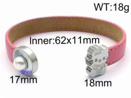 Stainless Steel Leather Bangle