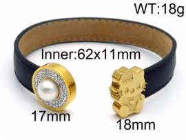 Stainless Steel Leather Bangle
