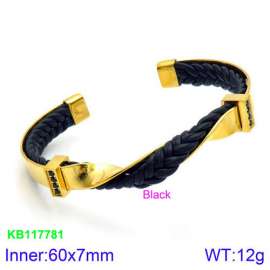 Stainless Steel Leather Bangle