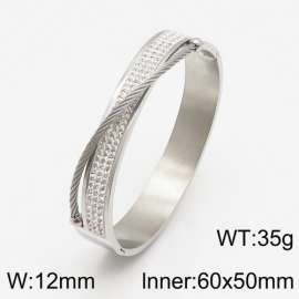 Stainless Steel Stone Bangle