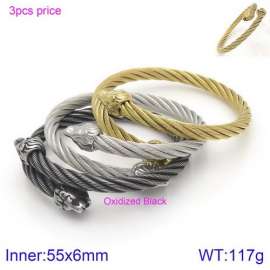 Double lion head steel wire adjustable men's Bangle 3 colors
