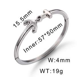 Steel Anchor Polished Cast Snap Buckle Men's Bangle