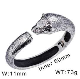 Lion Stretch Open Men's Stainless Steel Bracelet