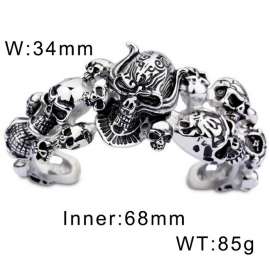 Punk exaggerated personality skull men's Bangle